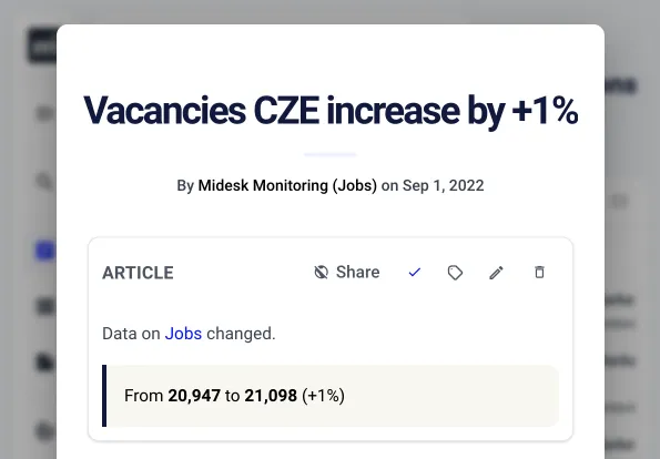 Midesk change notification: in-app numbers